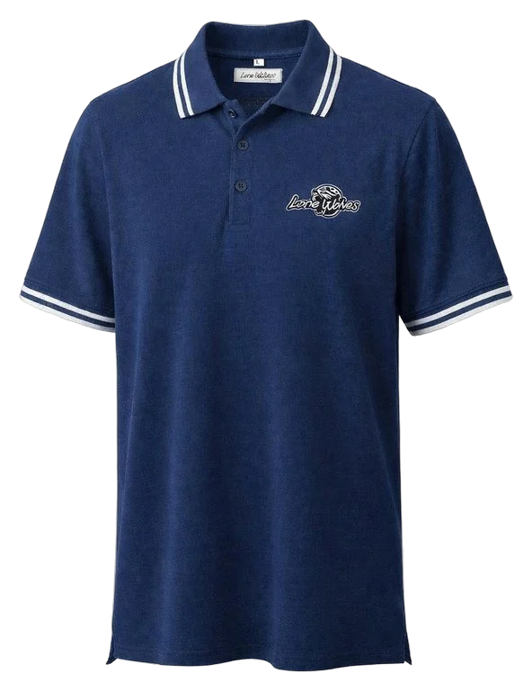 Blue LONE WOLF Polo Shirt