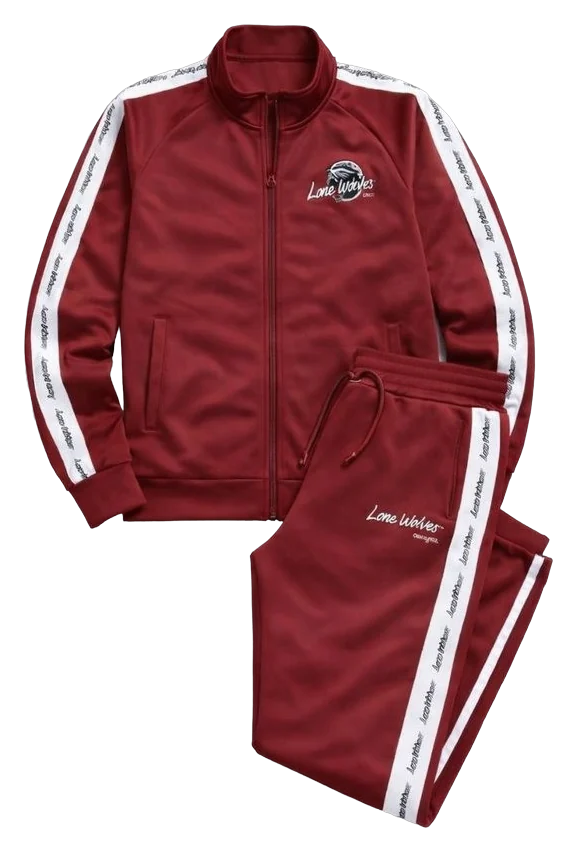 Maroon LONE WOLF premium Track Suit